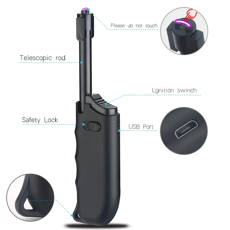 Telescopic Long Kitchen Gas Cooker – Portable Outdoor Electronic Ignition Device with Wind Resistance