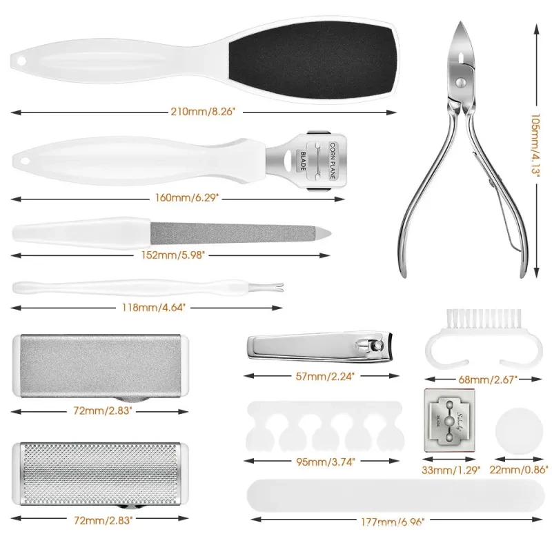 Stainless Steel Dead Skin Clipper Nail Clippers Suit – 22-Piece Durable Pedicure Manicure Kit
