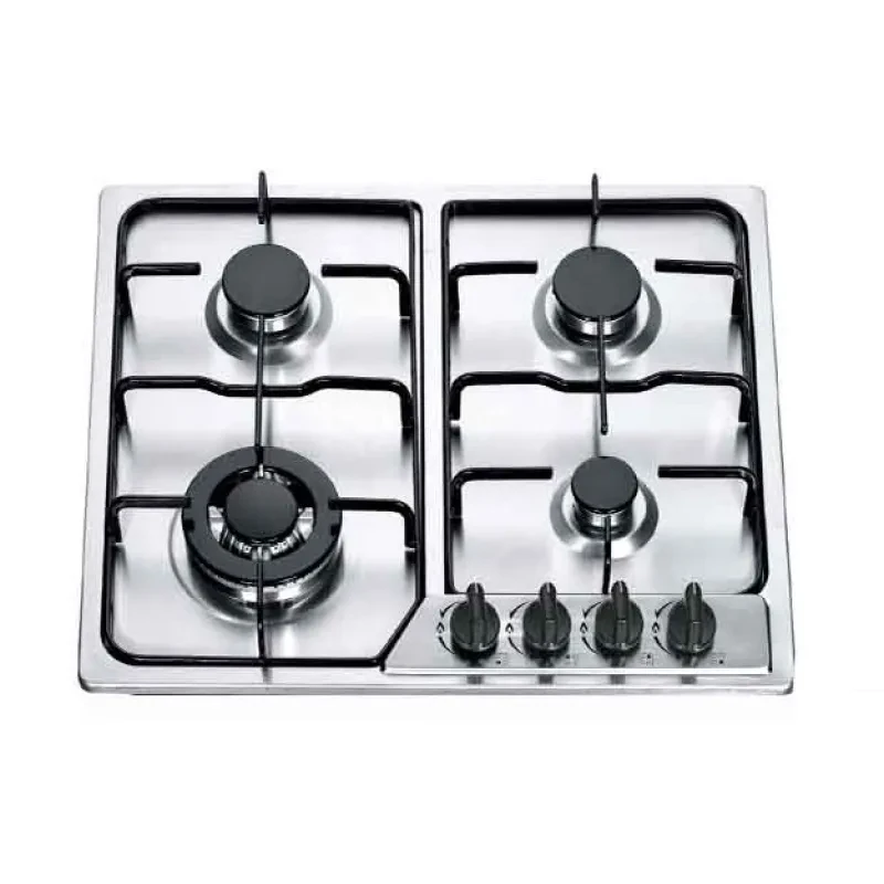 Embedded 4-Head Stainless Steel Gas Stove – Pulse Ignition Cooktop for Household Kitchen Use
