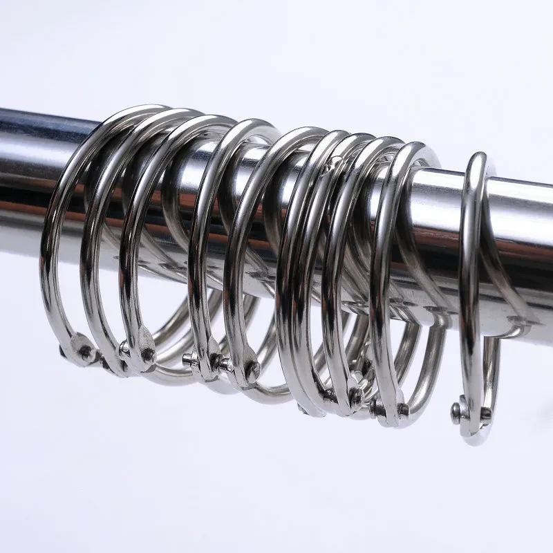 Stainless Steel Bathroom Curtain Rings – Rustproof Shower Hook Set for Bathroom Curtain Installation