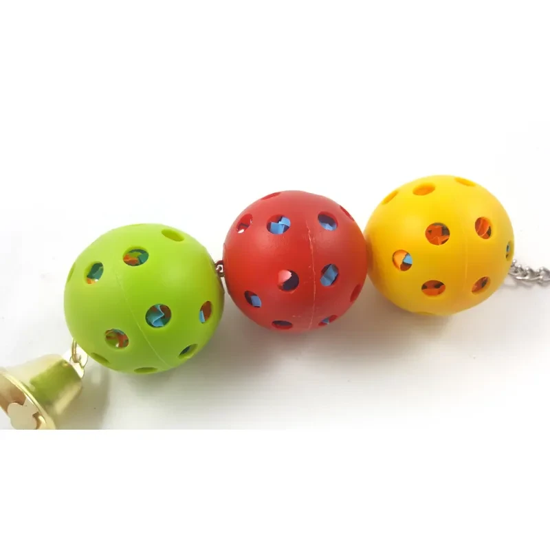 Colorful Bird Parrot Toy – Plastic Ball Chew String for Nibbling, Climbing, and Cage Enrichment