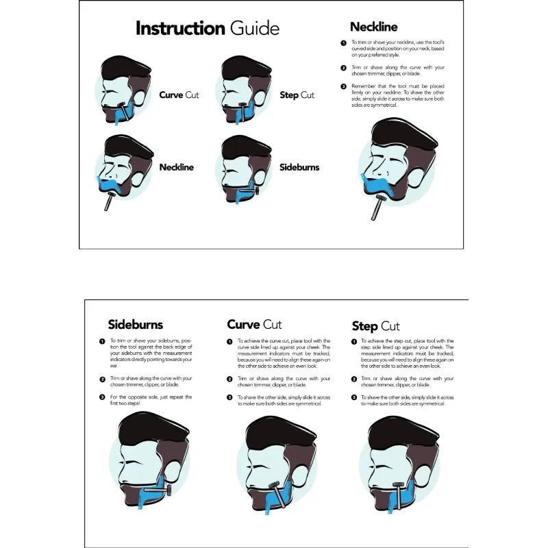 Transparent Double-Sided Beard Styling Comb – Shaping Template Tool for Perfect Beard and Jawline
