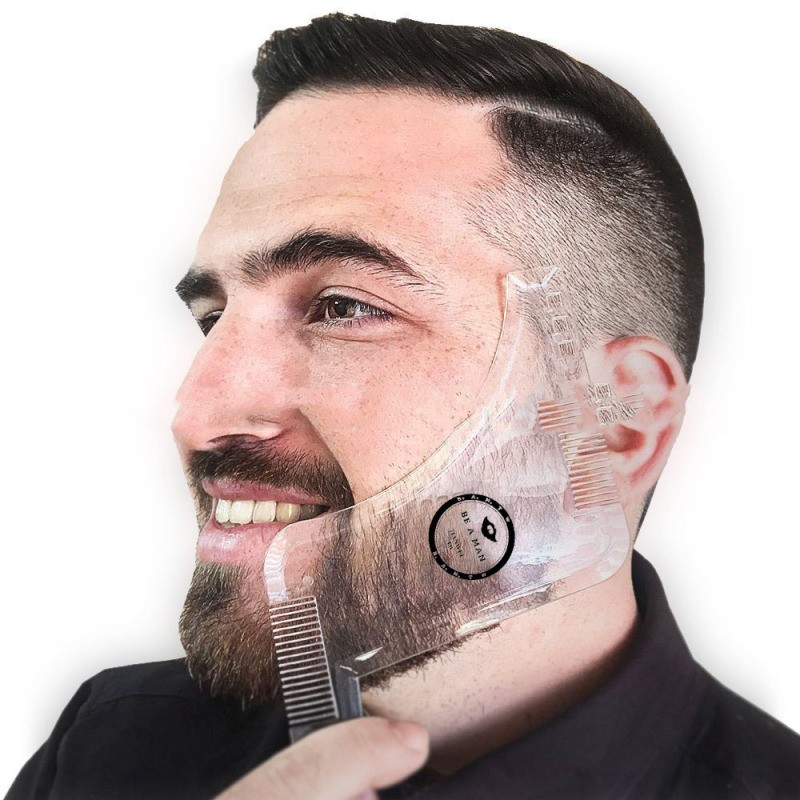 Transparent Double-Sided Beard Styling Comb – Shaping Template Tool for Perfect Beard and Jawline