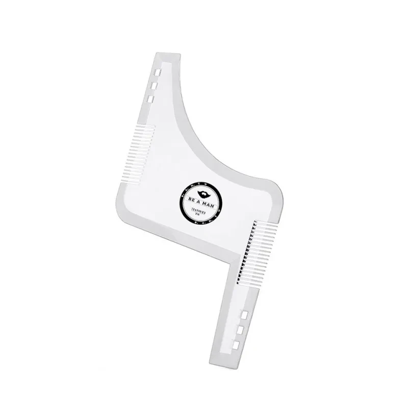 Transparent Double-Sided Beard Styling Comb – Shaping Template Tool for Perfect Beard and Jawline