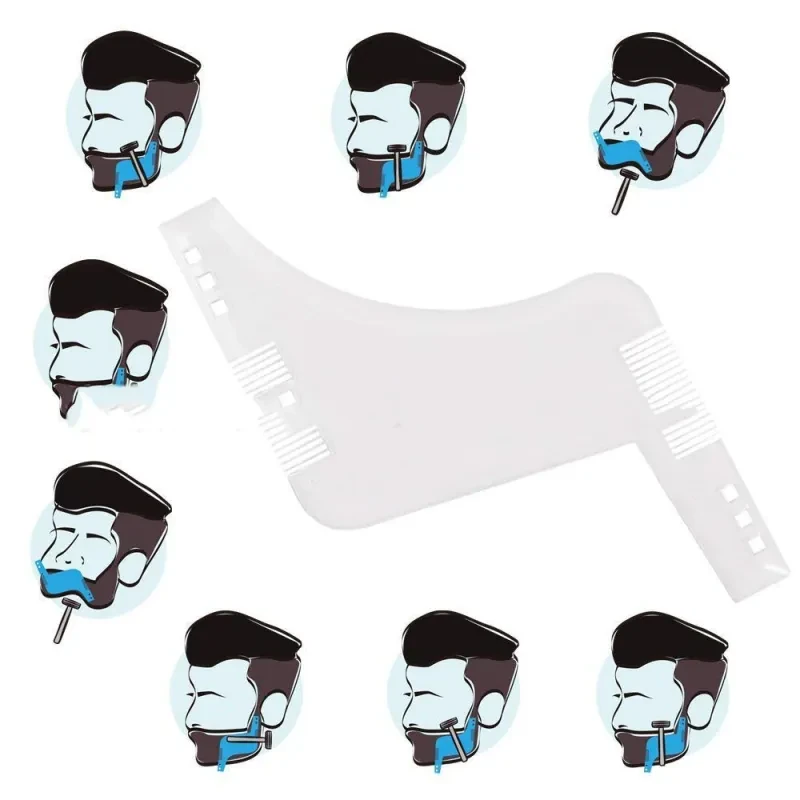 Transparent Double-Sided Beard Styling Comb – Shaping Template Tool for Perfect Beard and Jawline
