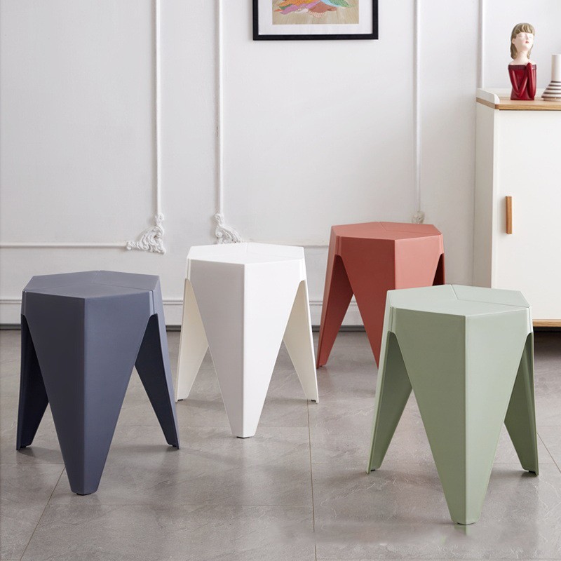 Nordic Stackable Household Plastic Stool β Thickened Round Dining Bench for Kitchen & Modern Interiors