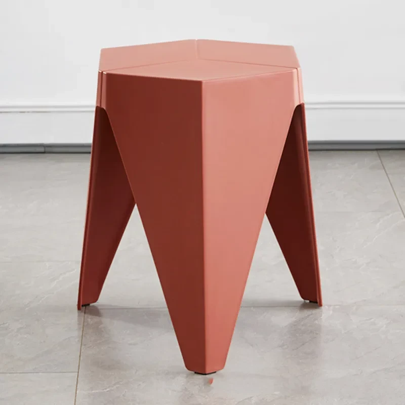 Nordic Stackable Household Plastic Stool – Thickened Round Dining Bench for Kitchen & Modern Interiors