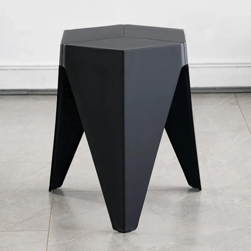 Nordic Stackable Household Plastic Stool – Thickened Round Dining Bench for Kitchen & Modern Interiors