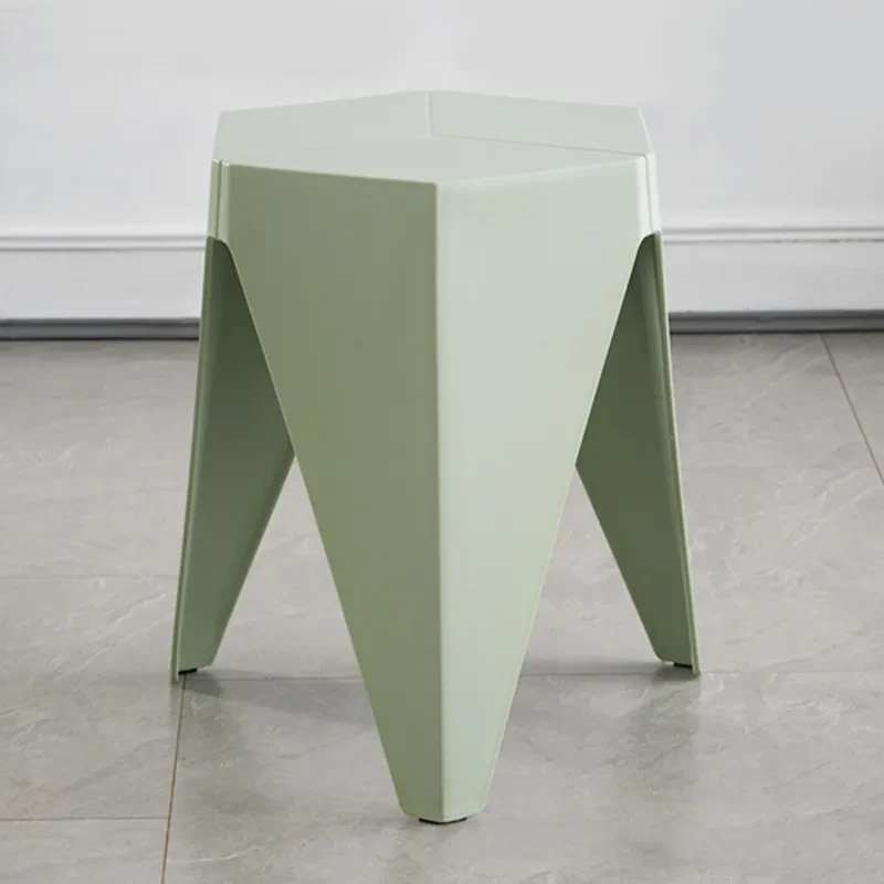 Nordic Stackable Household Plastic Stool – Thickened Round Dining Bench for Kitchen & Modern Interiors
