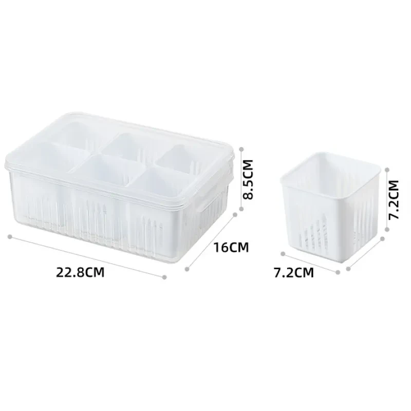 Simple Refrigerator Crisper β Single-Layer 6-Grid Green Onion Compartment Organizer