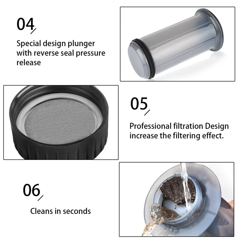 Portable Hand-Made AeroPress Coffee Pot – Lightweight Travel Manual Coffee Brewer