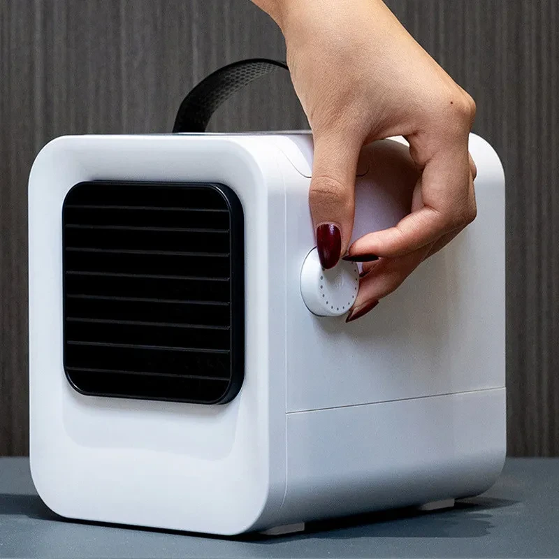 USB Portable Mini Air Conditioner Fan – Small Household Desk Cooler with Spray & 3-Speed Fan