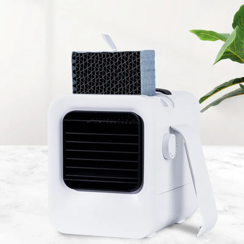 USB Portable Mini Air Conditioner Fan – Small Household Desk Cooler with Spray & 3-Speed Fan