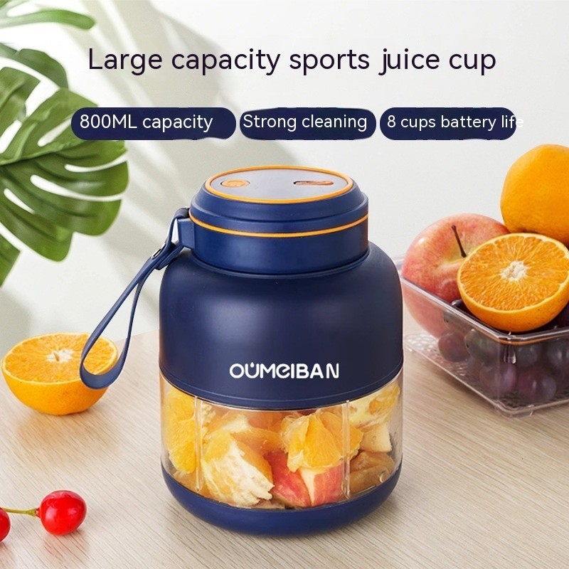 Electric Portable Wireless Juicer Cup – Small 800ML Juice Extractor with Handle & Charging Cable