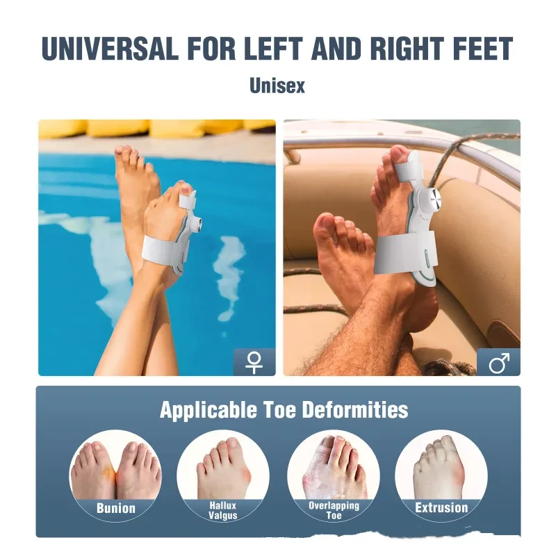 Adjustable Hallux Valgus Orthosis – 3-Board Bunion Corrector for Men & Women with Thumb Deformity Support