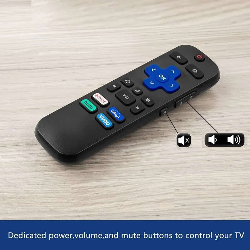 Onn Sharp RCA Westinghouse Roku TV Remote Control – Replacement with Netflix, Disney+, Hulu & Vudu Shortcut Buttons