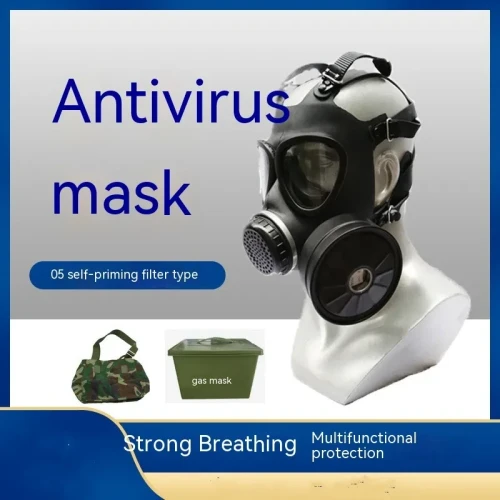 FM Type 05 Gas Mask – Full Face Anti-Dust & Anti-Poison Smoke Emergency Respirator with Activated Carbon Filter
