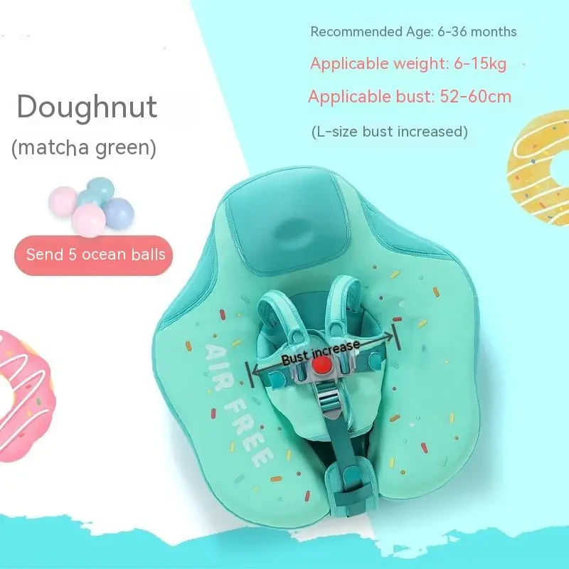 Inflatable-Free Baby Swim Ring – Safe Buoy for 3–24 Months Toddlers with 3D Fabric Support