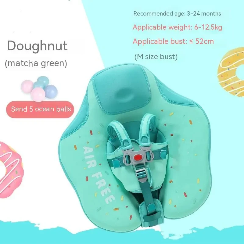Inflatable-Free Baby Swim Ring – Safe Buoy for 3–24 Months Toddlers with 3D Fabric Support