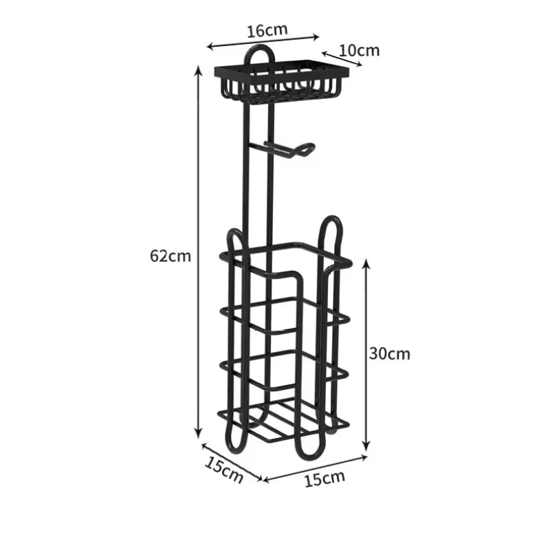 Modern Stainless Steel Toilet Paper Roll Holder – Freestanding Floor Rack with Square Base