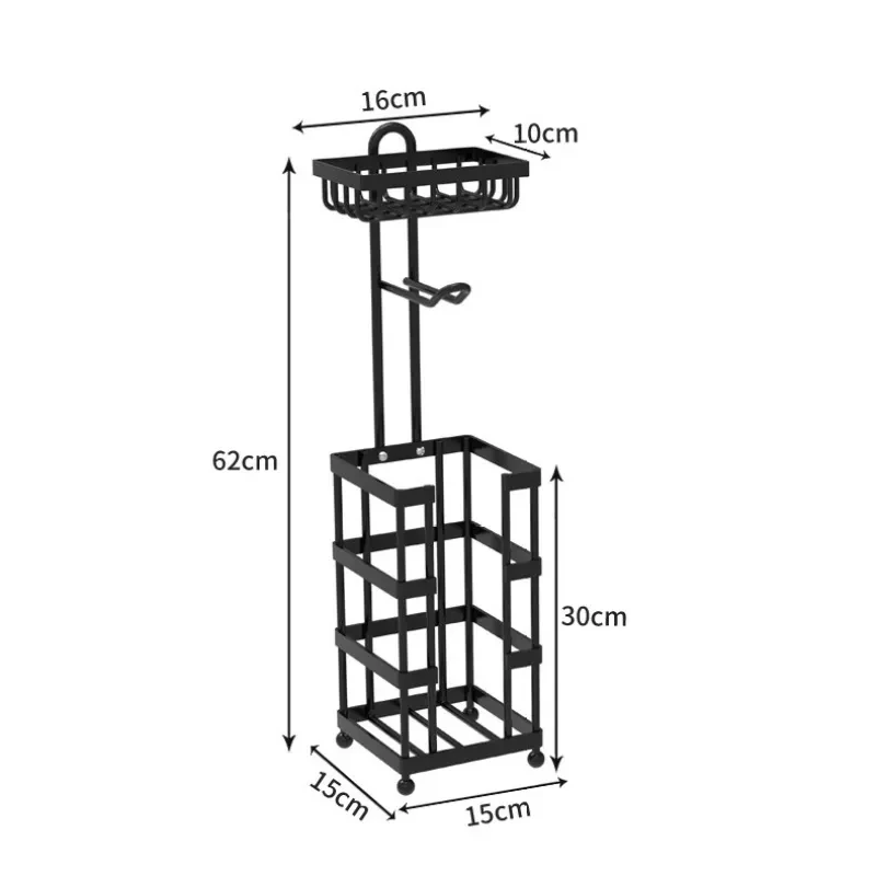 Modern Stainless Steel Toilet Paper Roll Holder – Freestanding Floor Rack with Square Base