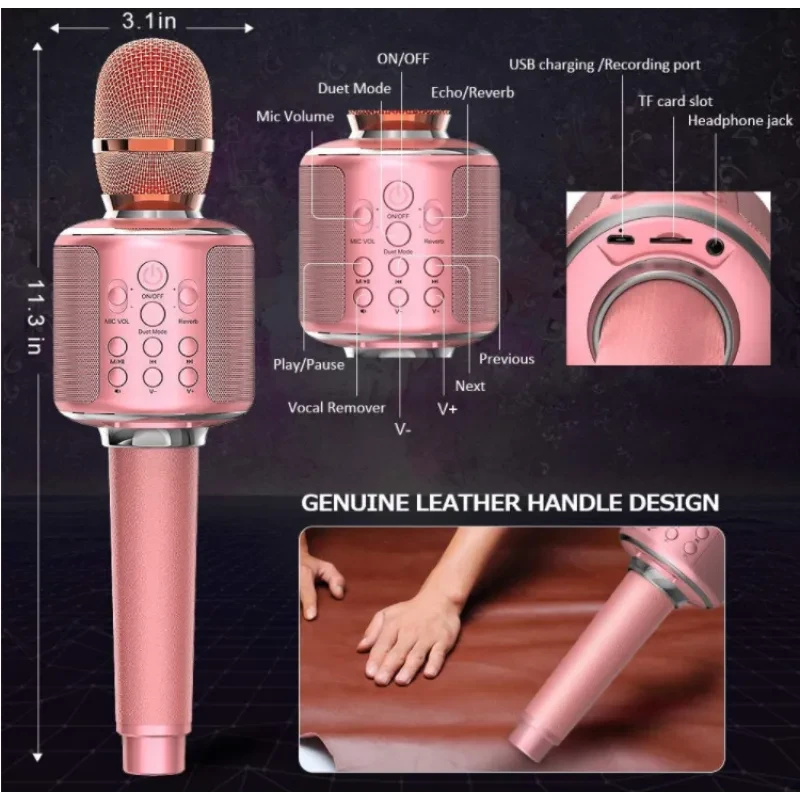 Wireless Bluetooth Microphone – Mobile PC Mic – Karaoke Streaming Recording