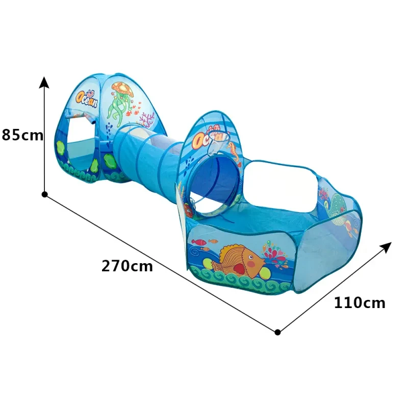 3 in 1 Baby Crawl Tunnel Tent Set β Foldable Play Tent for Kids with Tunnel & Ball Pit