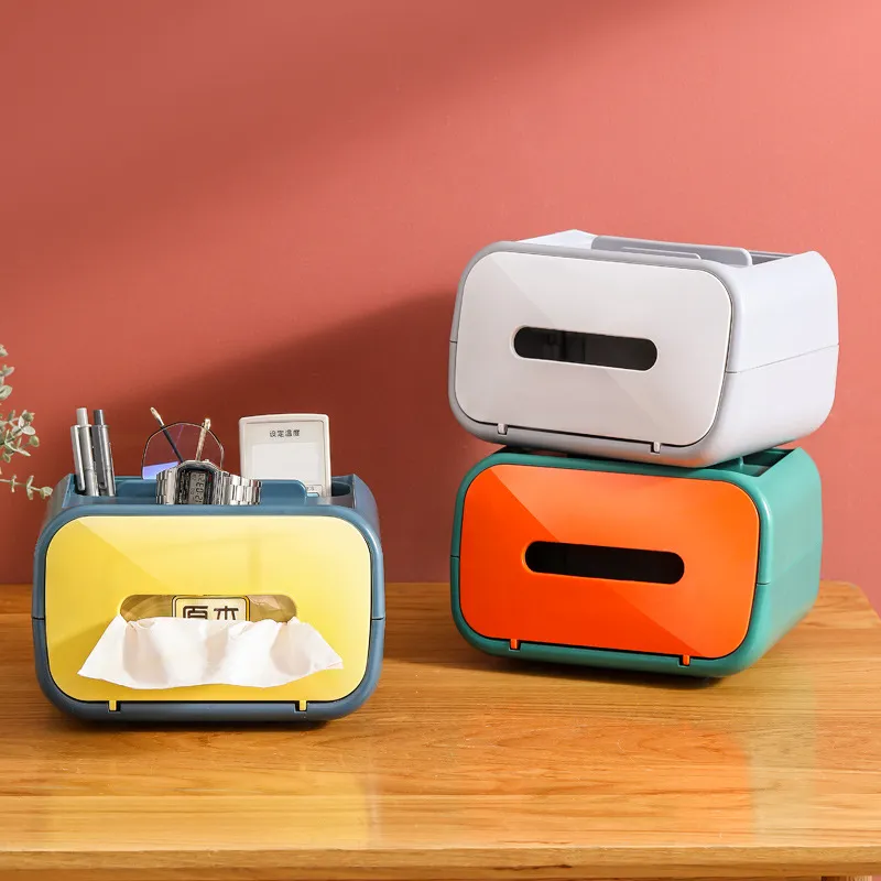Magnetic Tissue Box – Modern ABS Paper Storage Organizer for Car, Bathroom & Home