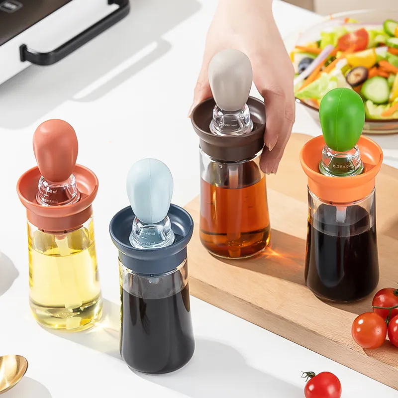 Silicone Oil Bottle with Brush β Integrated BBQ Basting Bottle for Kitchen & Grill Use