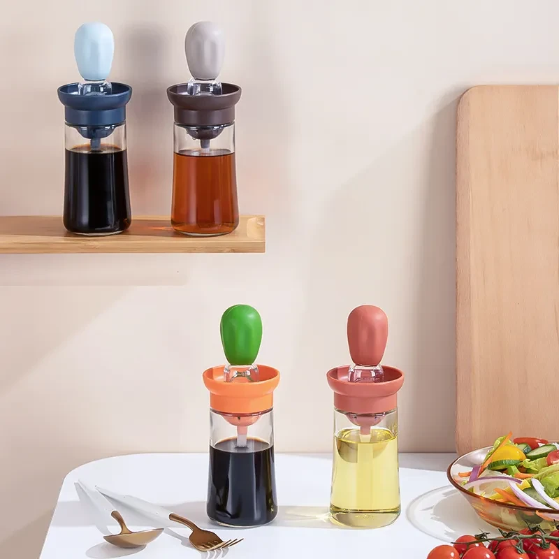 Silicone Oil Bottle with Brush β Integrated BBQ Basting Bottle for Kitchen & Grill Use