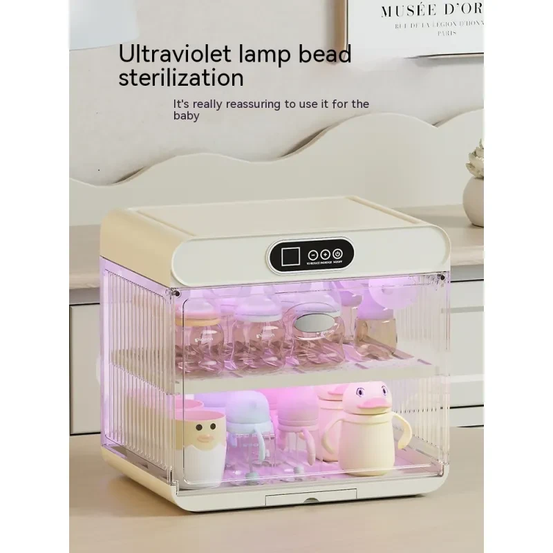 Baby Bottle Storage Cabinet – Sterilizing, Drying & Draining Organizer for Feeding Bottles