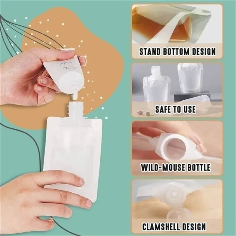 Travel Emulsion Packing Bags β Reusable Cosmetic Nozzle Pouches for Toiletries & Skincare