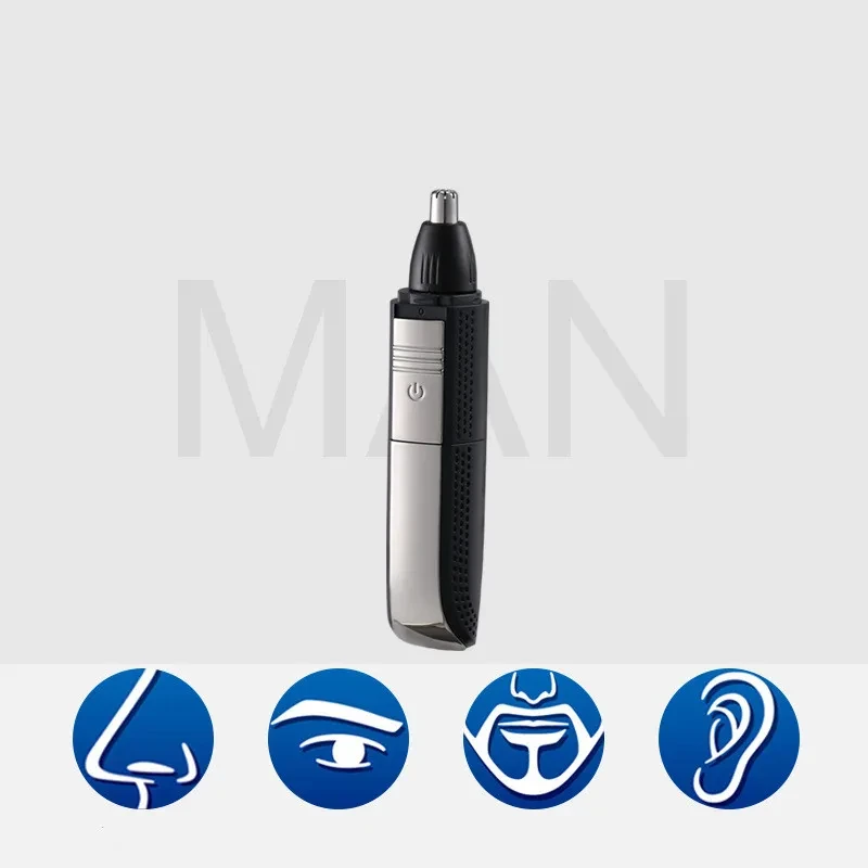 Electric Nose Hair Trimmer for Men – Waterproof Stainless Steel Rotary Grooming Tool