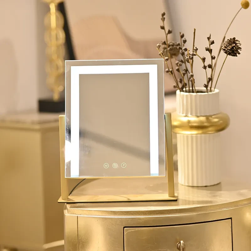 360° LED Light Dressing Mirror – Large Rotating Cosmetic Makeup Mirror for Bedroom & Bathroom