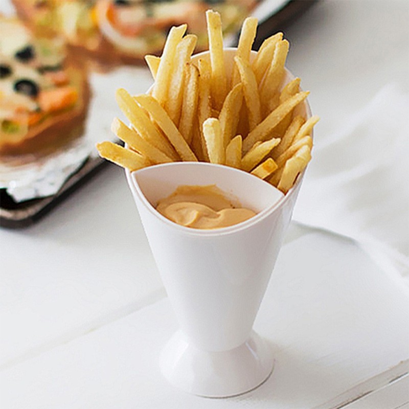 2-in-1 Snack Cone Dip Cup – French Fries & Sauce Holder | Oblique Tableware Kitchen Serving Cup