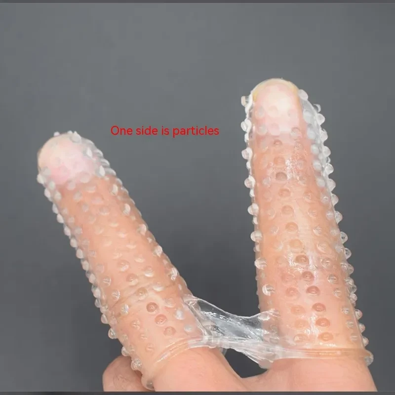 Double Finger Stall Silicone Sleeve – Barbed Crystal Texture Couple’s Intimate Toy