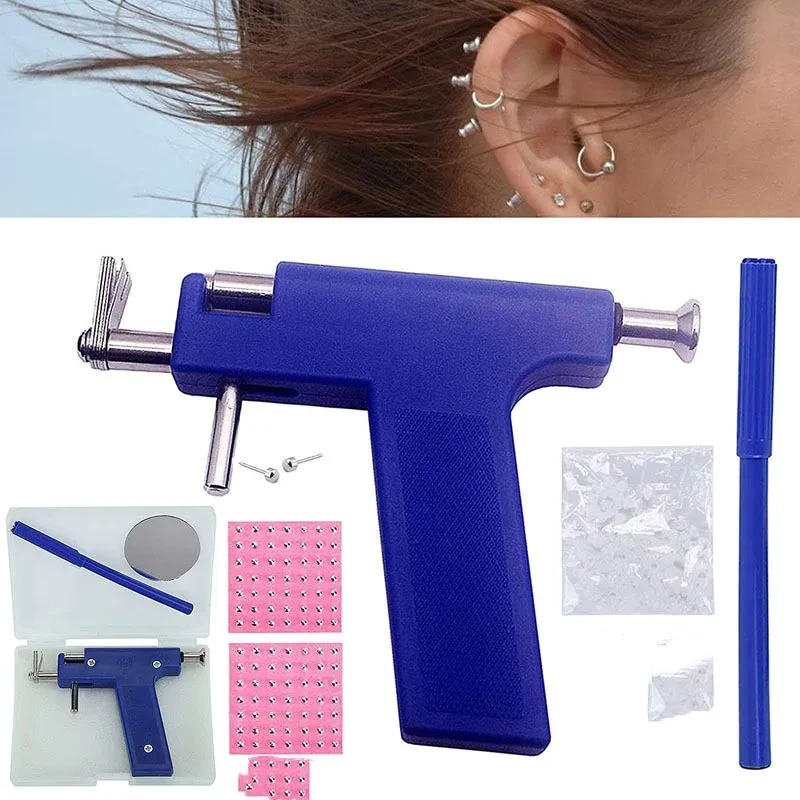 Ear Piercing Gun Kit with 98 Stainless Steel Stud Earrings – Safe & Easy Piercing Tool for Kids and Adults