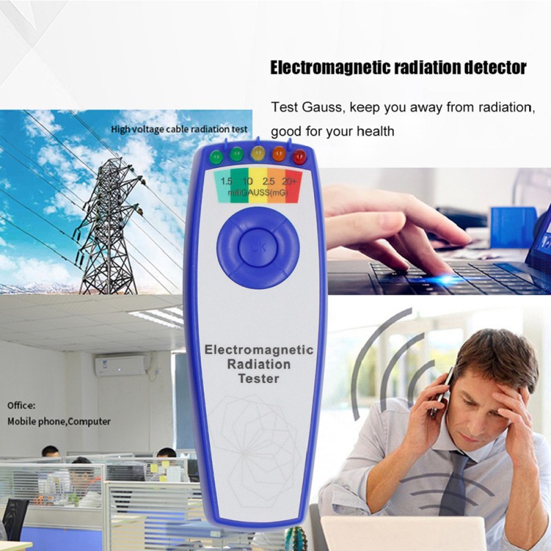 EMF Magnetic Field Radiation Detector – Portable Radiation Test Instrument with 5-LED Indicator