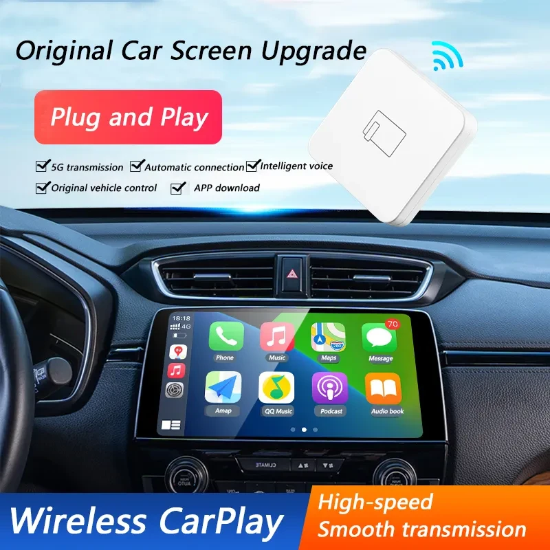 Wireless CarPlay Adapter – Convert Wired CarPlay to Wireless via USB, Plug & Play