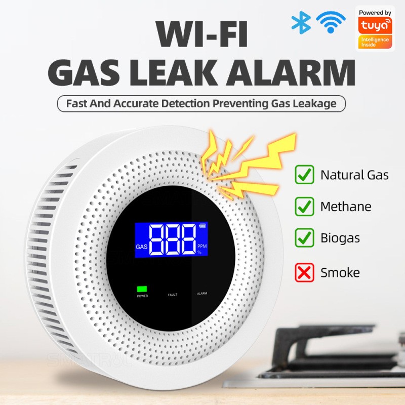 Smart WIFI Gas Leak Detector – Wireless Natural Gas & Methane Alarm with App Control