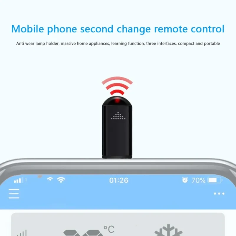 Mini Smart Infrared Remote Control Adapter for Android – Micro USB & Type-C with App Control
