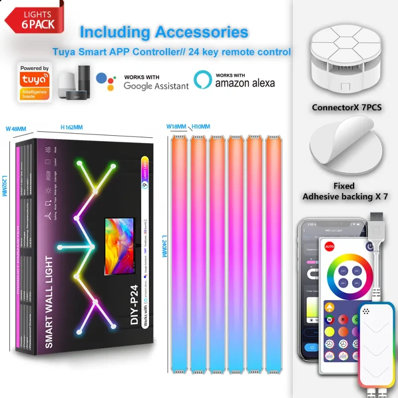 RGB Magic Color Intelligent Splicing Lamp – DIY LED Light Panels with APP & Remote Control