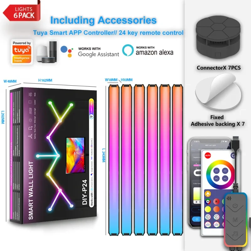 RGB Magic Color Intelligent Splicing Lamp – DIY LED Light Panels with APP & Remote Control