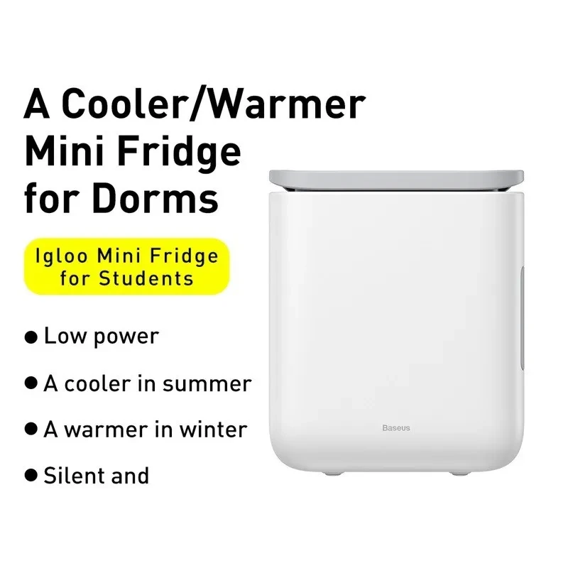 Baseus Igloo Mini Fridge 6L – Small Ice House for Students | Cooler & Warmer Dorm Refrigerator (240V)