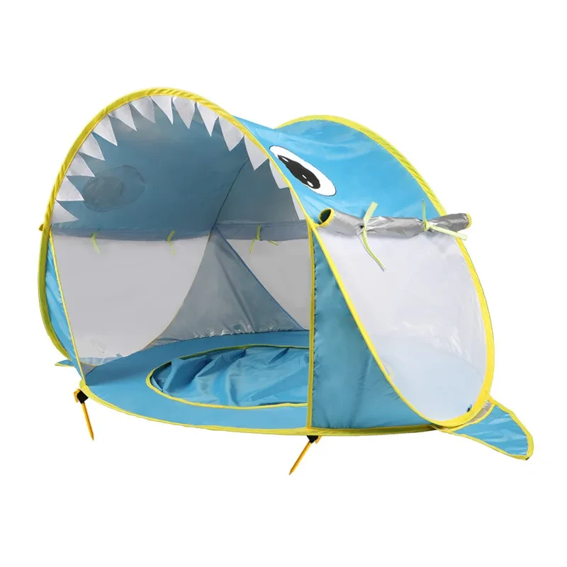Kids Outdoor Beach Tent – Camouflage Shark Style Pop-Up Tent for Kids