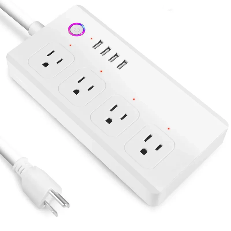 American Standard WiFi Smart Socket – Remote Control Power Strip with 4 USB & 4 Outlets
