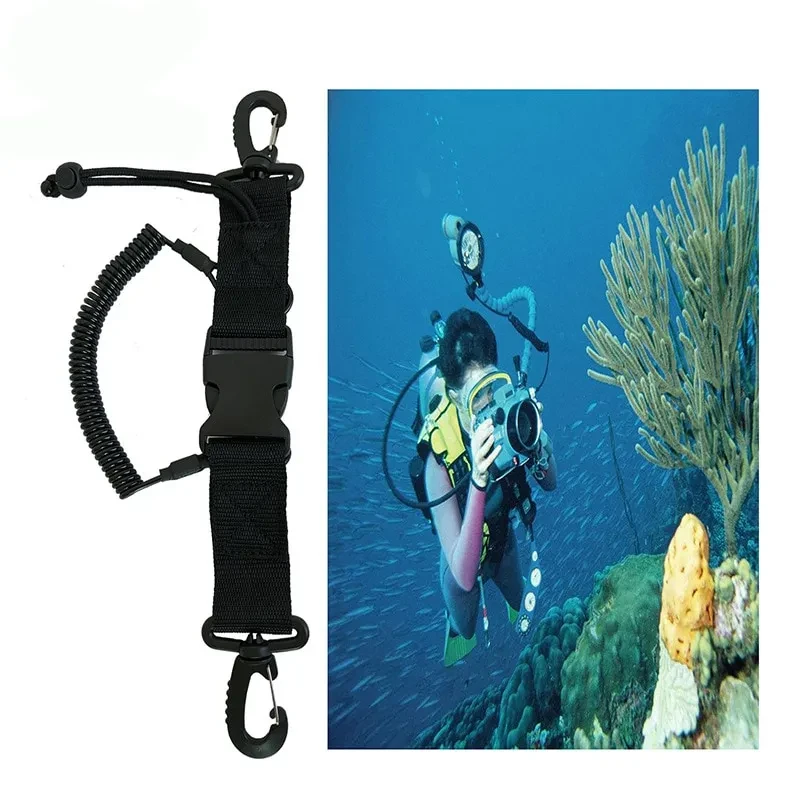 Diving Double Hook Spring Wire Rope – Quick Release Scuba & Kayak Lanyard for Underwater Equipment
