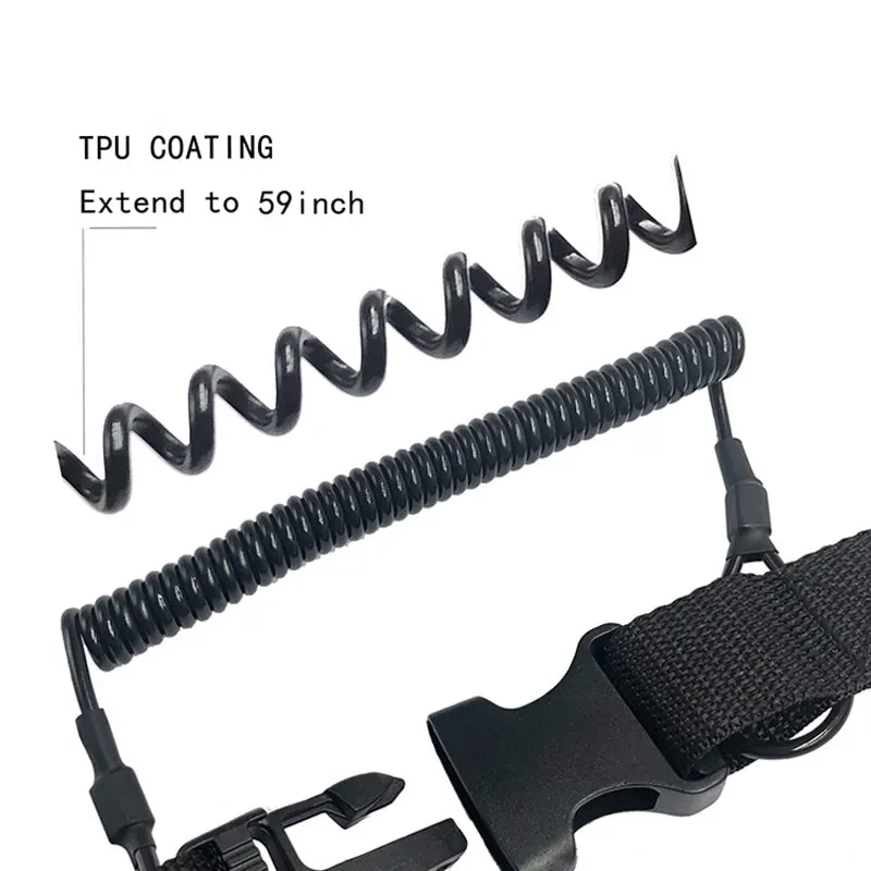 Diving Double Hook Spring Wire Rope – Quick Release Scuba & Kayak Lanyard for Underwater Equipment