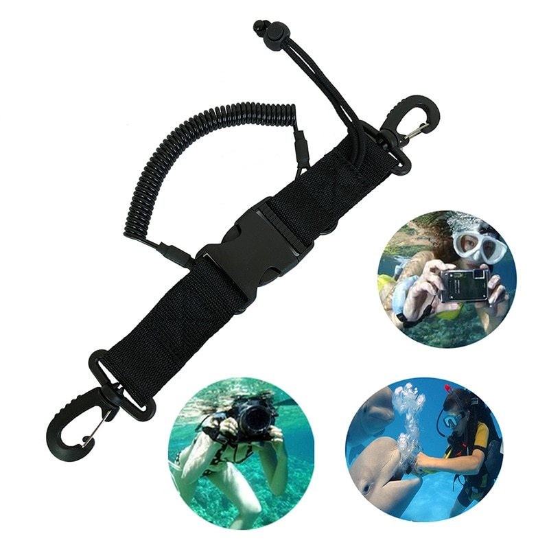 Diving Double Hook Spring Wire Rope – Quick Release Scuba & Kayak Lanyard for Underwater Equipment