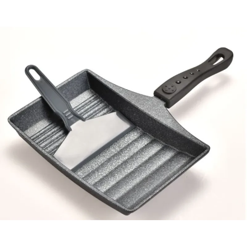 Tamagoyaki Non-Stick Egg Roll Pan – Medical Stone Thick Egg Frying Pan with Spatula